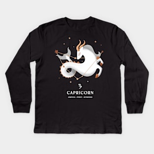 Capricorn Constellation Zodiac Series - White version Kids Long Sleeve T-Shirt